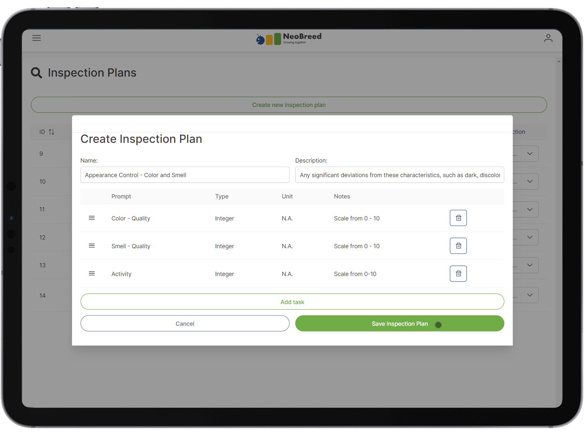 Customizable Inspection Schedules